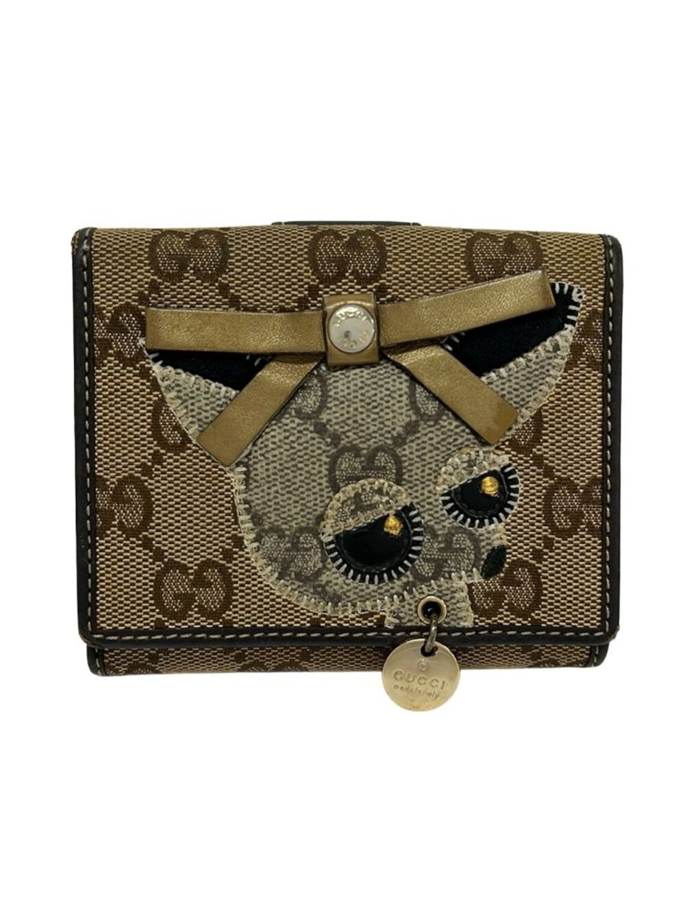 Gucci Snap Wallet GG Pattern Ori Beige Brown Multi Leather